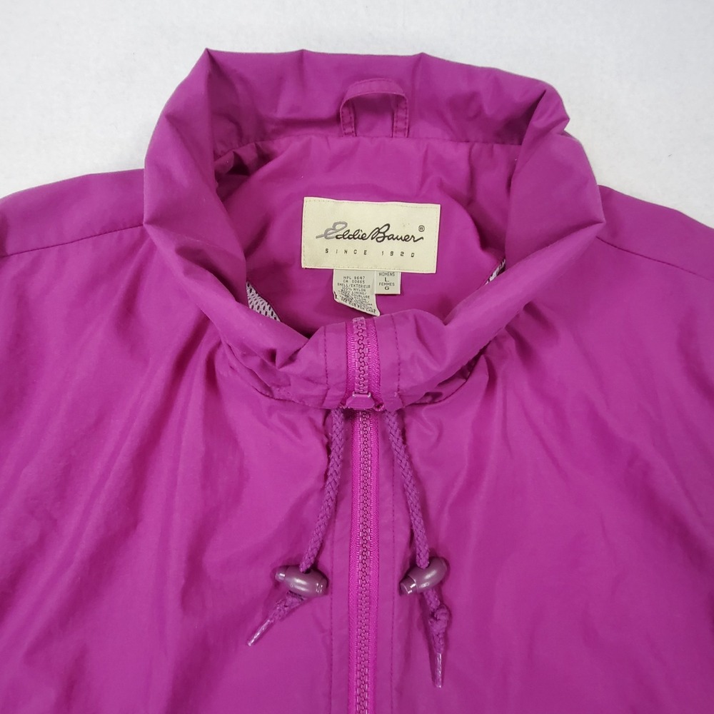 Eddie Bauer Womens Jacket Large Pink Full Zip Lightweight Windbreaker Coat - Picture 8 of 8